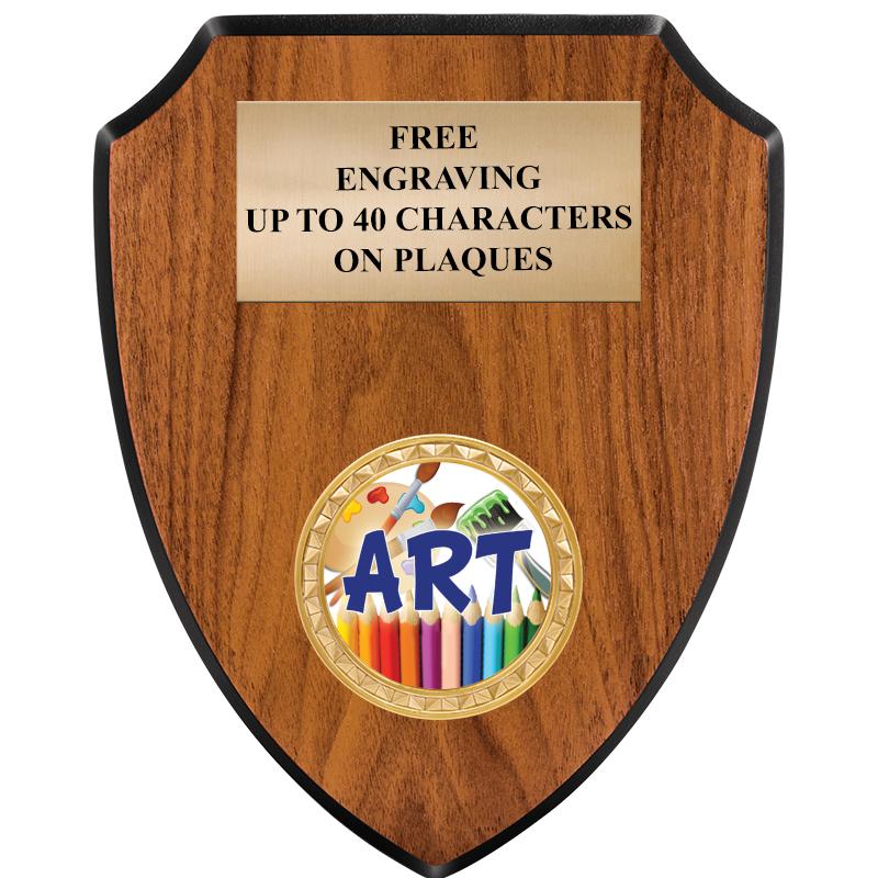 6"X7.5" WOOD SHIELD INSERT PLQ