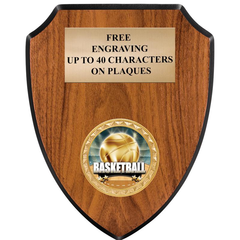 6"X7.5" WOOD SHIELD INSERT PLQ