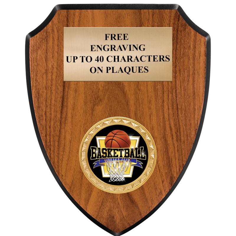 6"X7.5" WOOD SHIELD INSERT PLQ