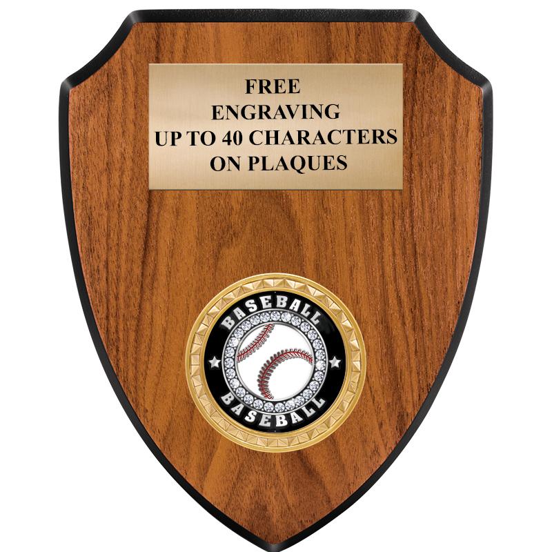 6"X7.5" WOOD SHIELD INSERT PLQ