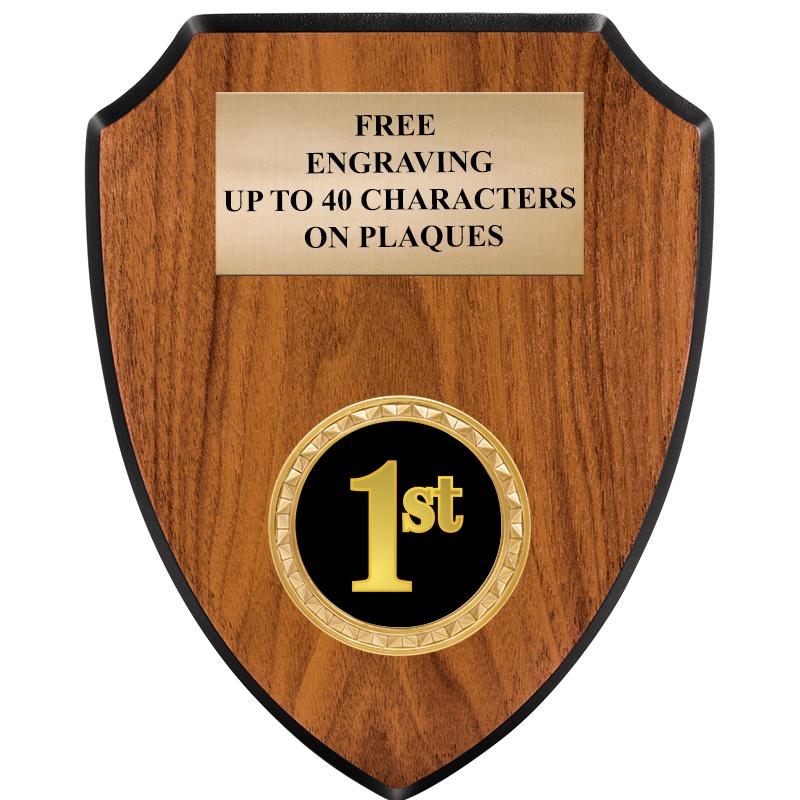 6"X7.5" WOOD SHIELD INSERT PLQ