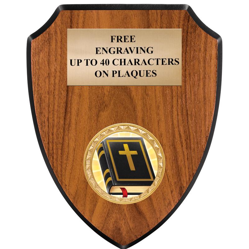 6"X7.5" WOOD SHIELD INSERT PLQ