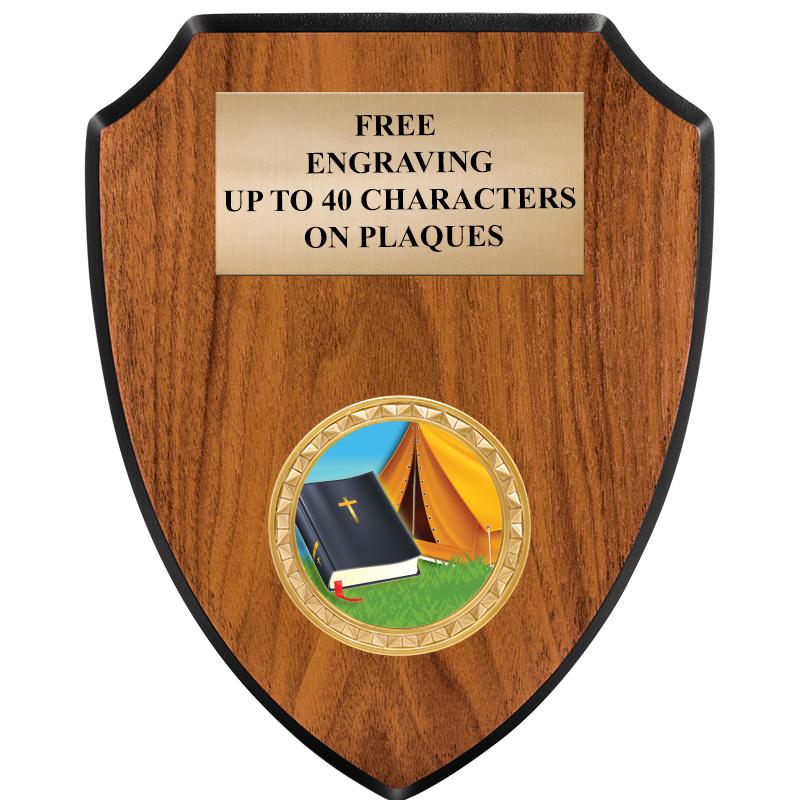 6"X7.5" WOOD SHIELD INSERT PLQ