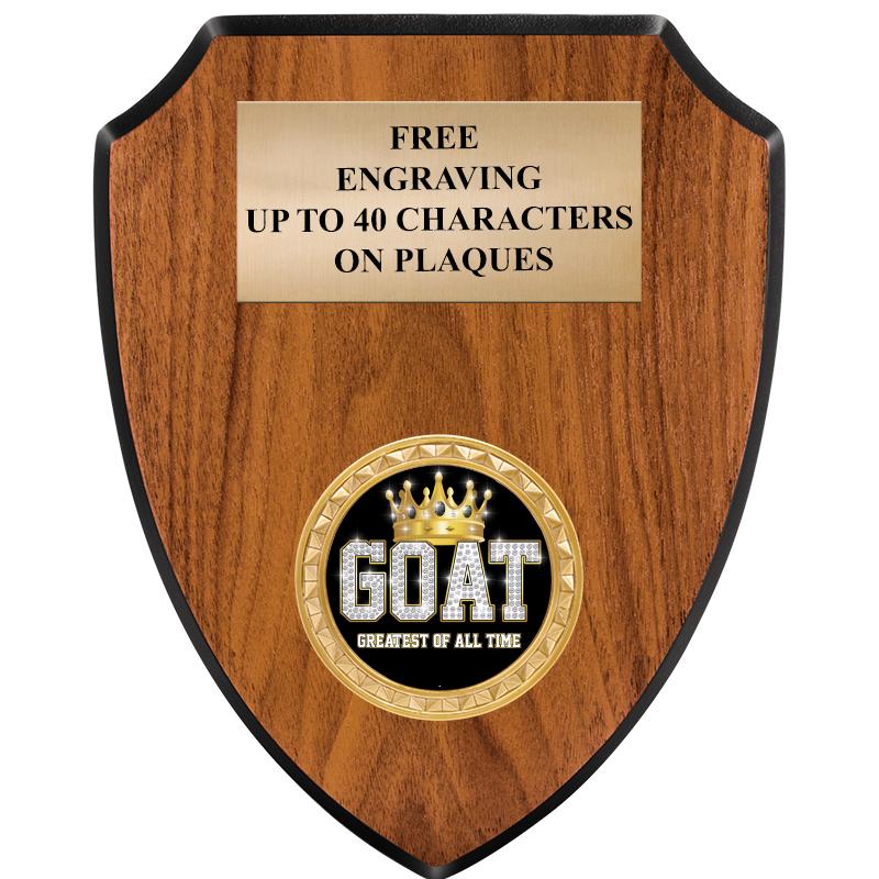 6"X7.5" WOOD SHIELD INSERT PLQ