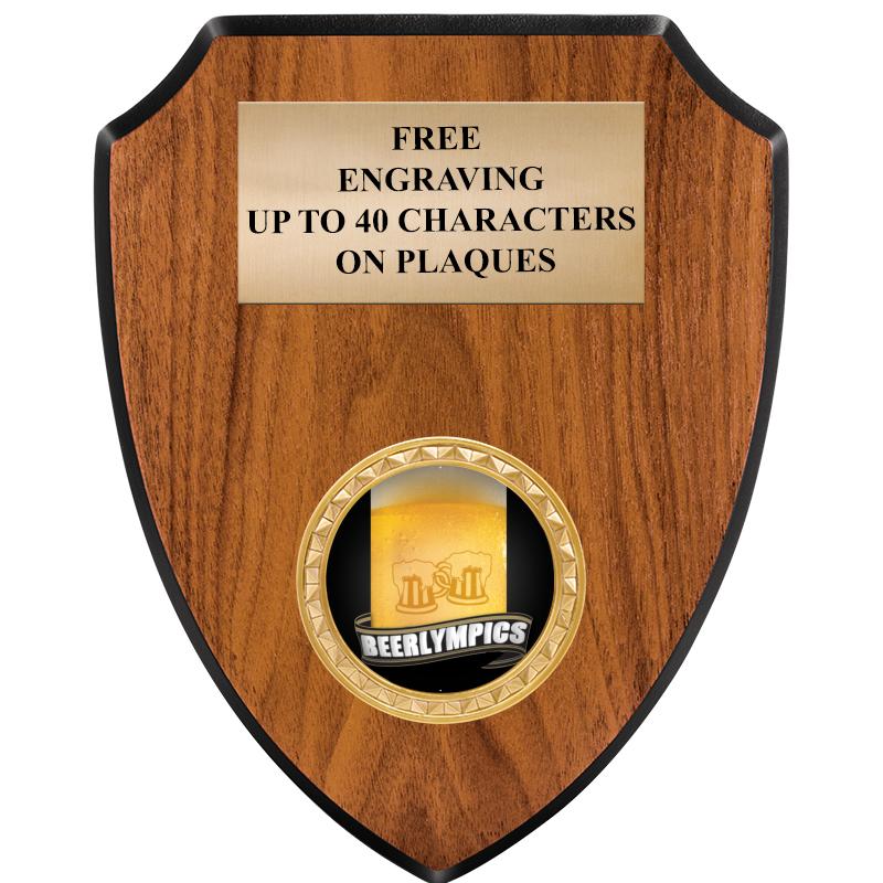 6"X7.5" WOOD SHIELD INSERT PLQ