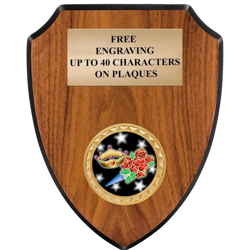 6"X7.5" WOOD SHIELD INSERT PLQ