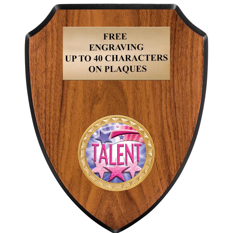 6"X7.5" WOOD SHIELD INSERT PLQ