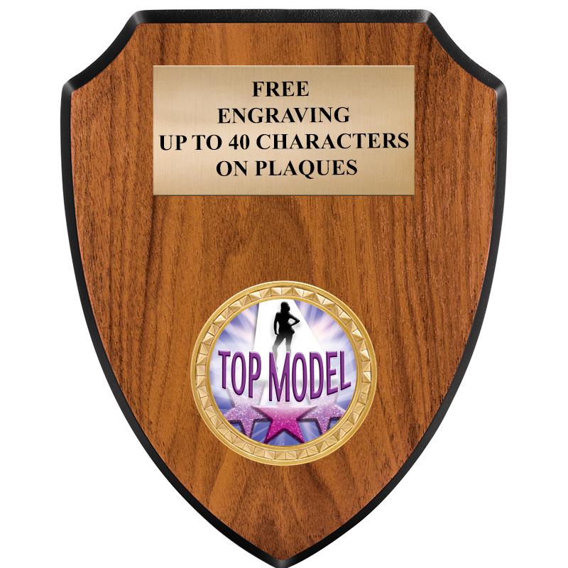 6"X7.5" WOOD SHIELD INSERT PLQ