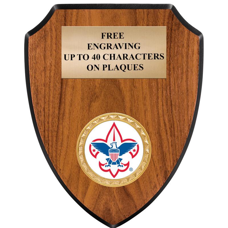 6"X7.5" WOOD SHIELD INSERT PLQ