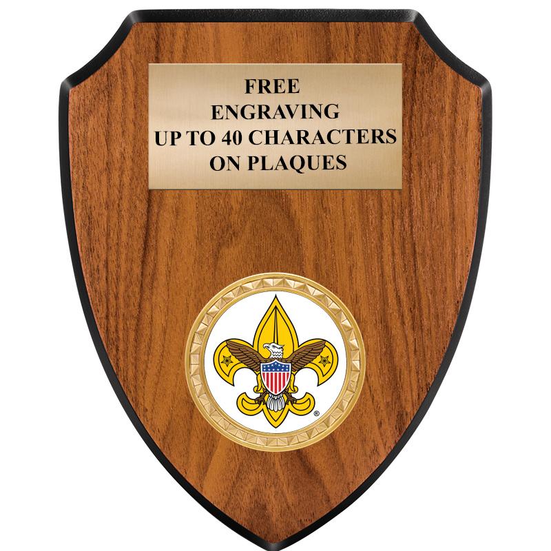 6"X7.5" WOOD SHIELD INSERT PLQ