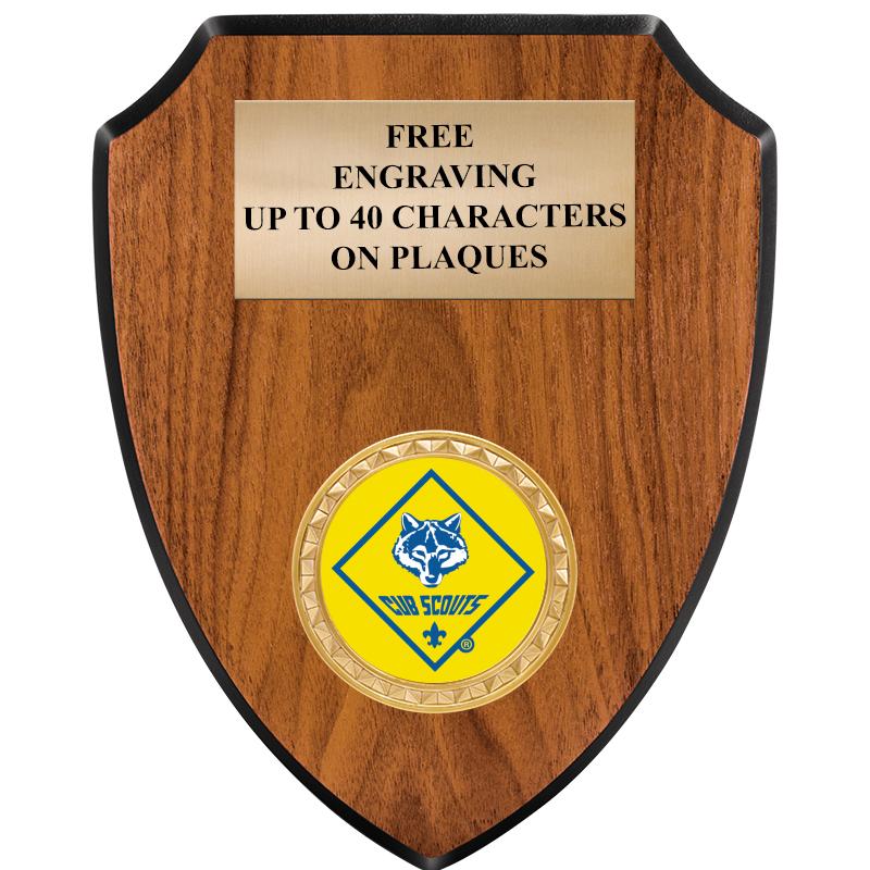 6"X7.5" WOOD SHIELD INSERT PLQ