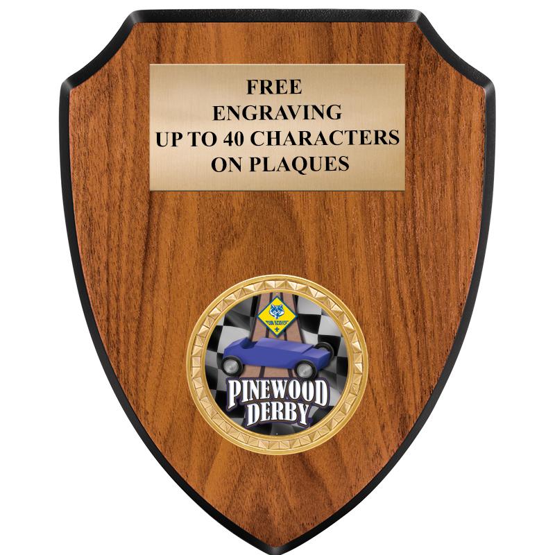 6"X7.5" WOOD SHIELD INSERT PLQ