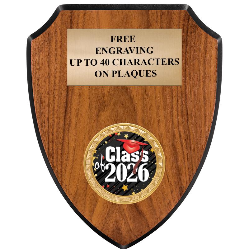 6"X7.5" WOOD SHIELD INSERT PLQ