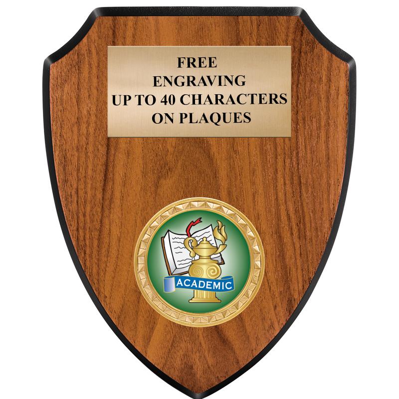 6"X7.5" WOOD SHIELD INSERT PLQ