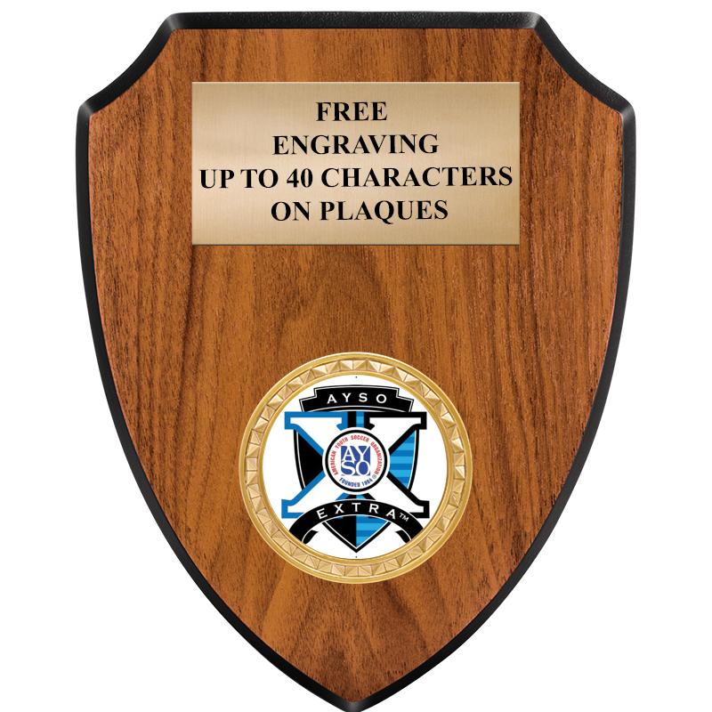 6"X7.5" WOOD SHIELD INSERT PLQ