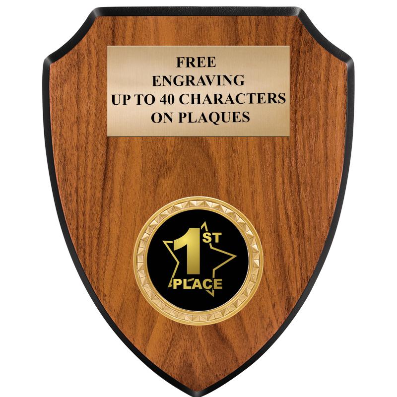 6"X7.5" WOOD SHIELD INSERT PLQ