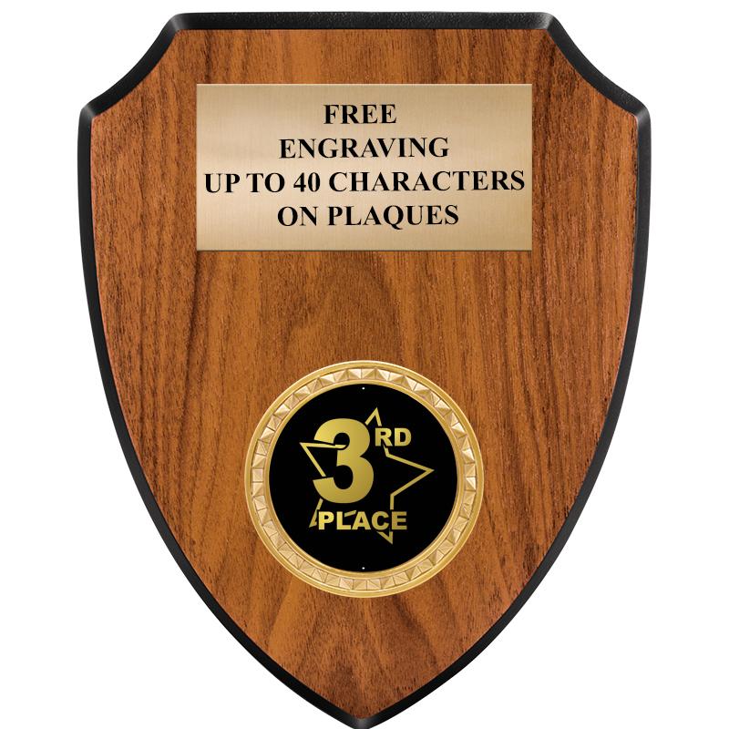 6"X7.5" WOOD SHIELD INSERT PLQ