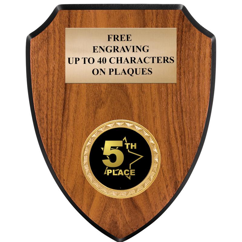 6"X7.5" WOOD SHIELD INSERT PLQ