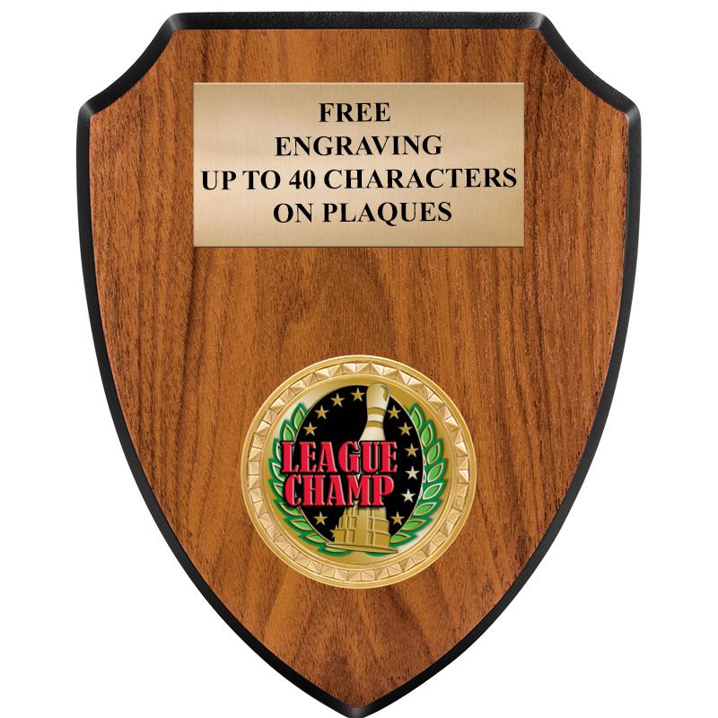 6"X7.5" WOOD SHIELD INSERT PLQ