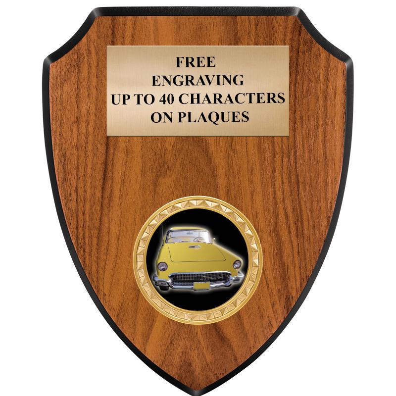 6"X7.5" WOOD SHIELD INSERT PLQ