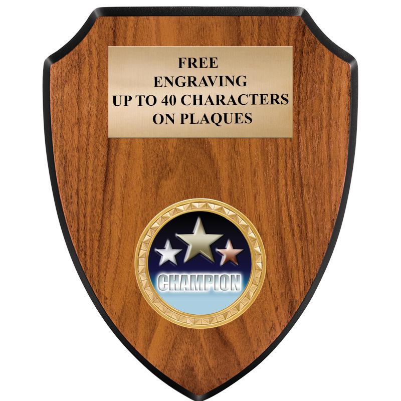 6"X7.5" WOOD SHIELD INSERT PLQ