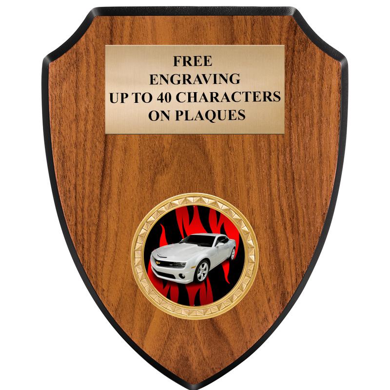 6"X7.5" WOOD SHIELD INSERT PLQ