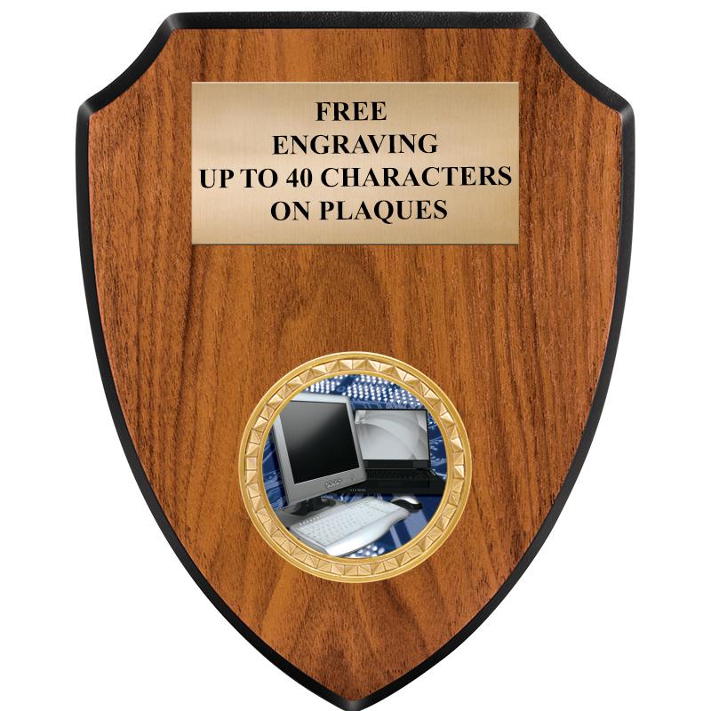 6"X7.5" WOOD SHIELD INSERT PLQ