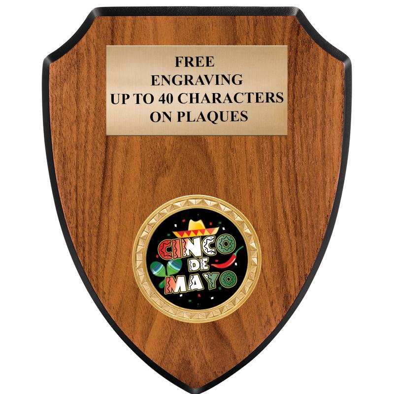 6"X7.5" WOOD SHIELD INSERT PLQ