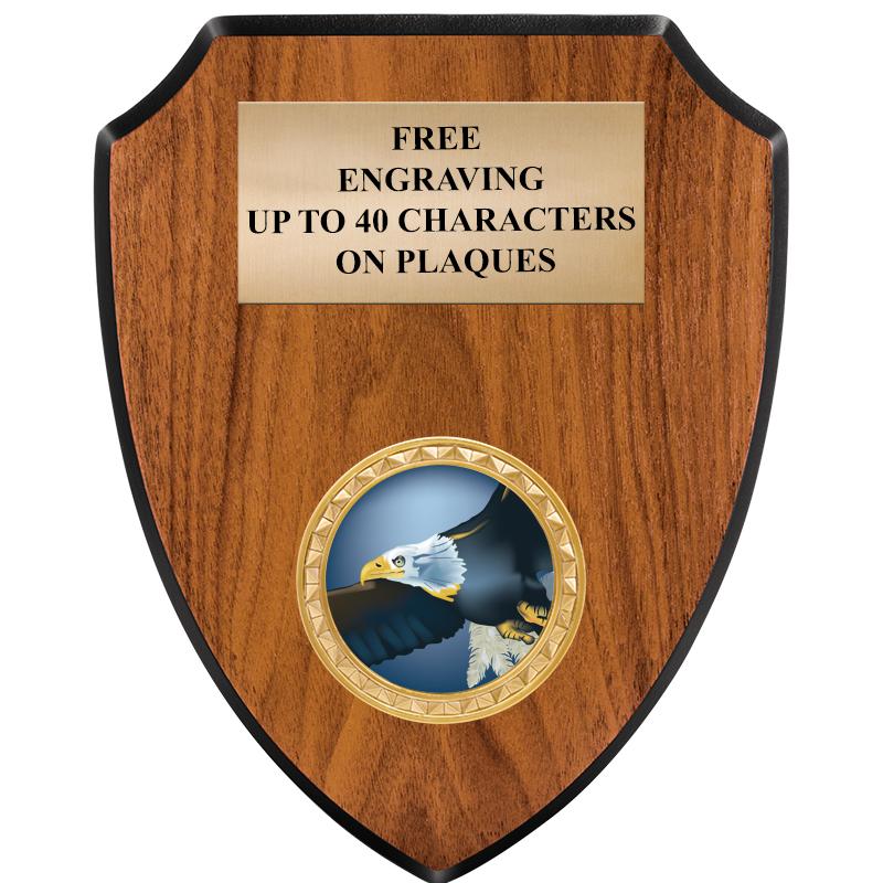 6"X7.5" WOOD SHIELD INSERT PLQ