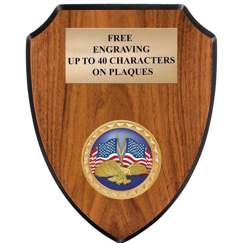 6"X7.5" WOOD SHIELD INSERT PLQ