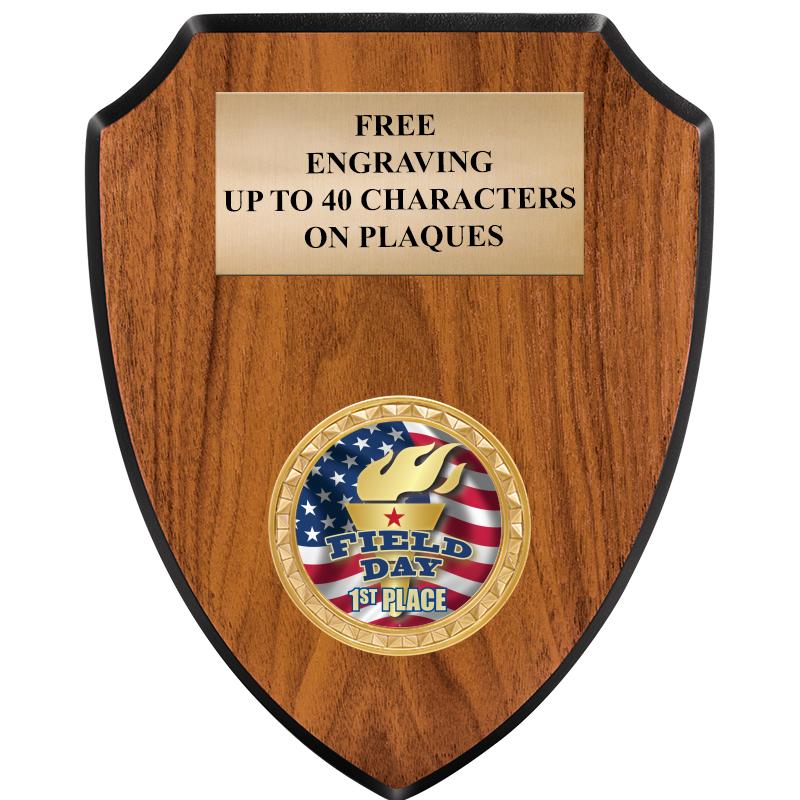 6"X7.5" WOOD SHIELD INSERT PLQ