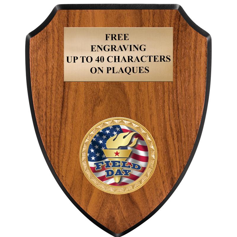 6"X7.5" WOOD SHIELD INSERT PLQ