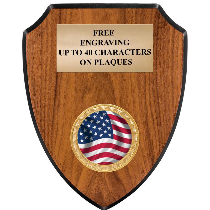 6"X7.5" WOOD SHIELD INSERT PLQ