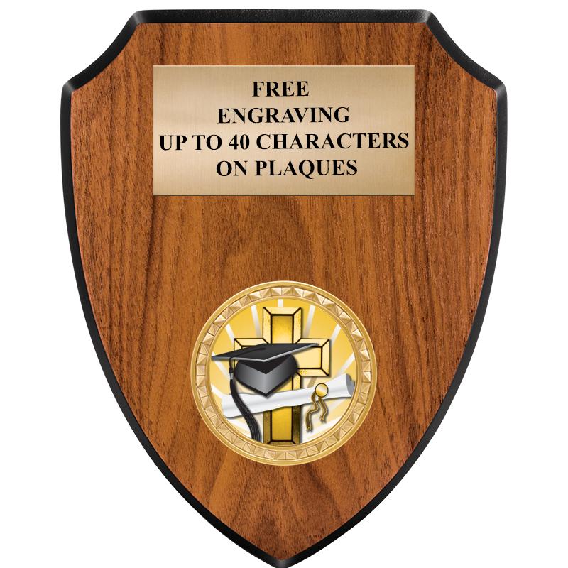 6"X7.5" WOOD SHIELD INSERT PLQ