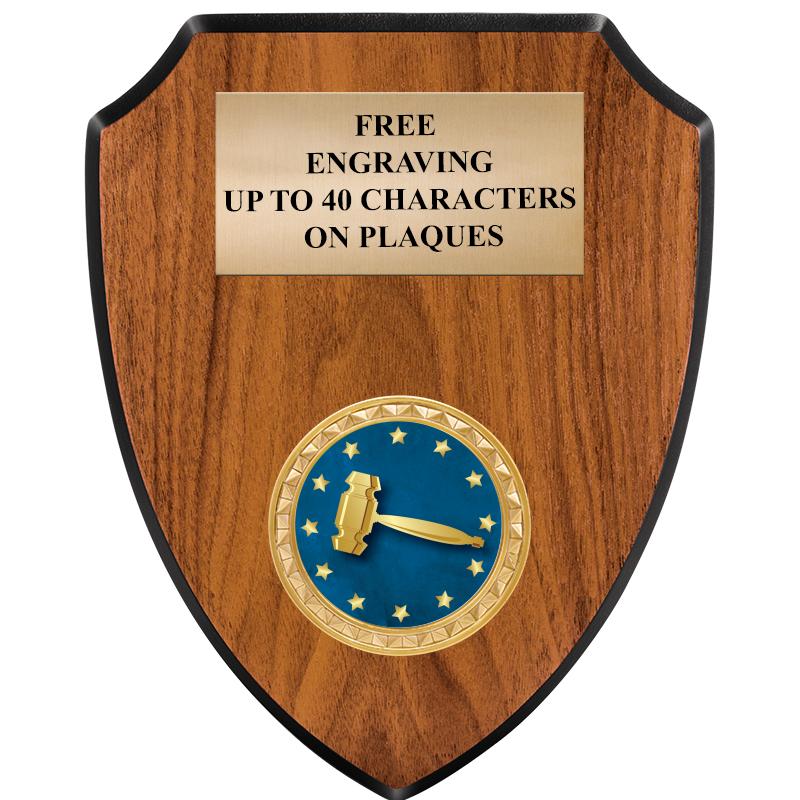 6"X7.5" WOOD SHIELD INSERT PLQ