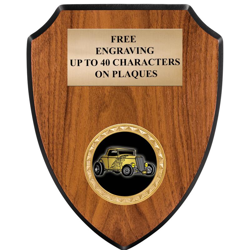 6"X7.5" WOOD SHIELD INSERT PLQ