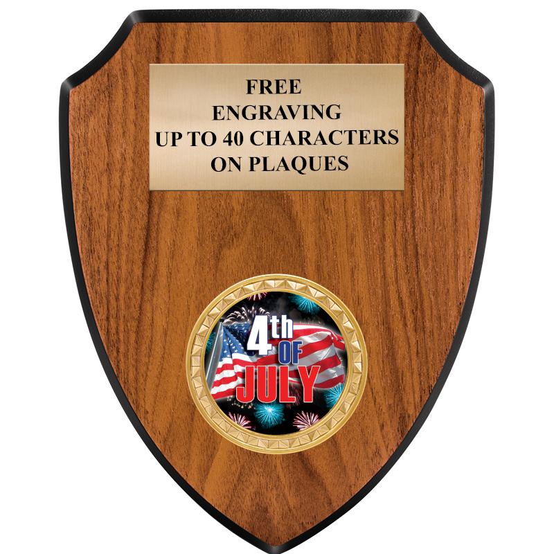 6"X7.5" WOOD SHIELD INSERT PLQ