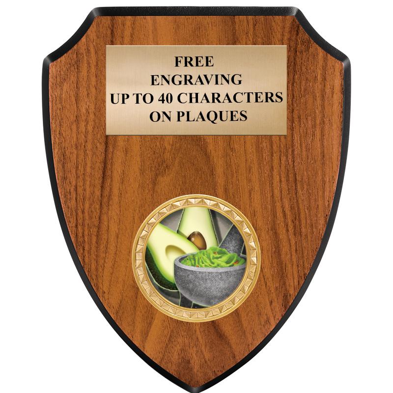 6"X7.5" WOOD SHIELD INSERT PLQ