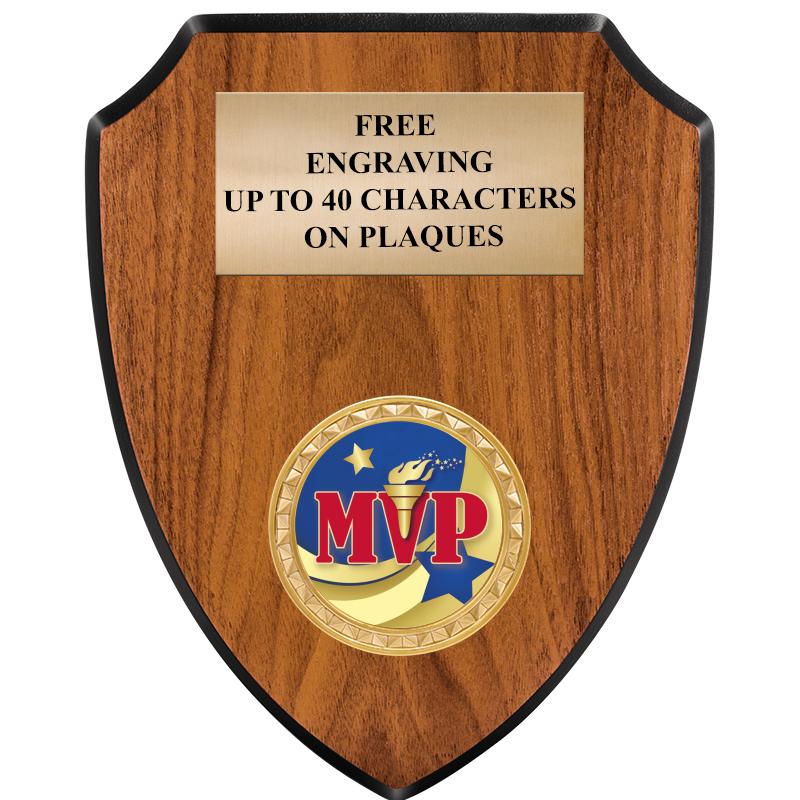 6"X7.5" WOOD SHIELD INSERT PLQ