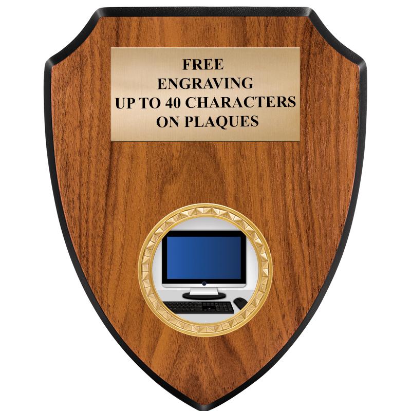 6"X7.5" WOOD SHIELD INSERT PLQ