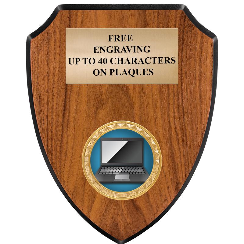 6"X7.5" WOOD SHIELD INSERT PLQ