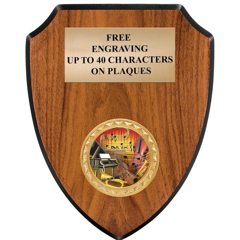 6"X7.5" WOOD SHIELD INSERT PLQ