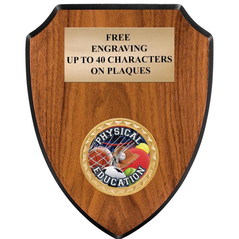 6"X7.5" WOOD SHIELD INSERT PLQ