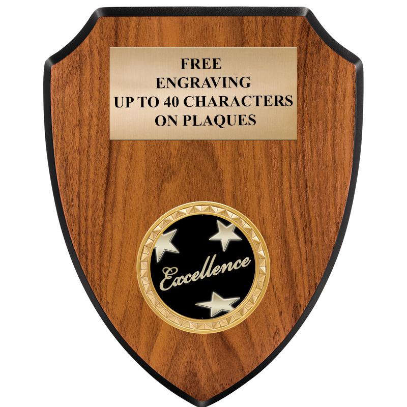 6"X7.5" WOOD SHIELD INSERT PLQ