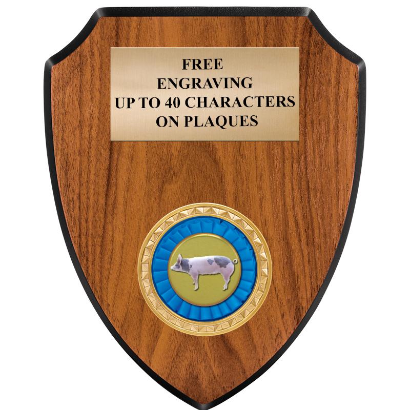 6"X7.5" WOOD SHIELD INSERT PLQ