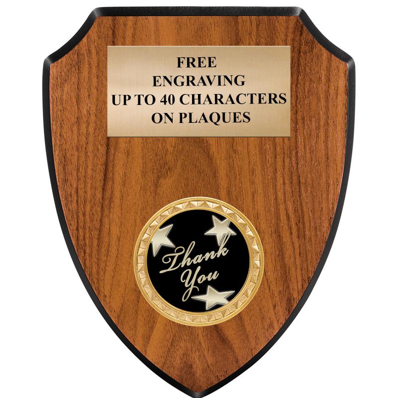 6"X7.5" WOOD SHIELD INSERT PLQ