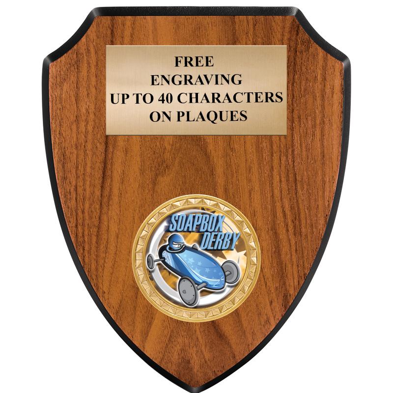 6"X7.5" WOOD SHIELD INSERT PLQ