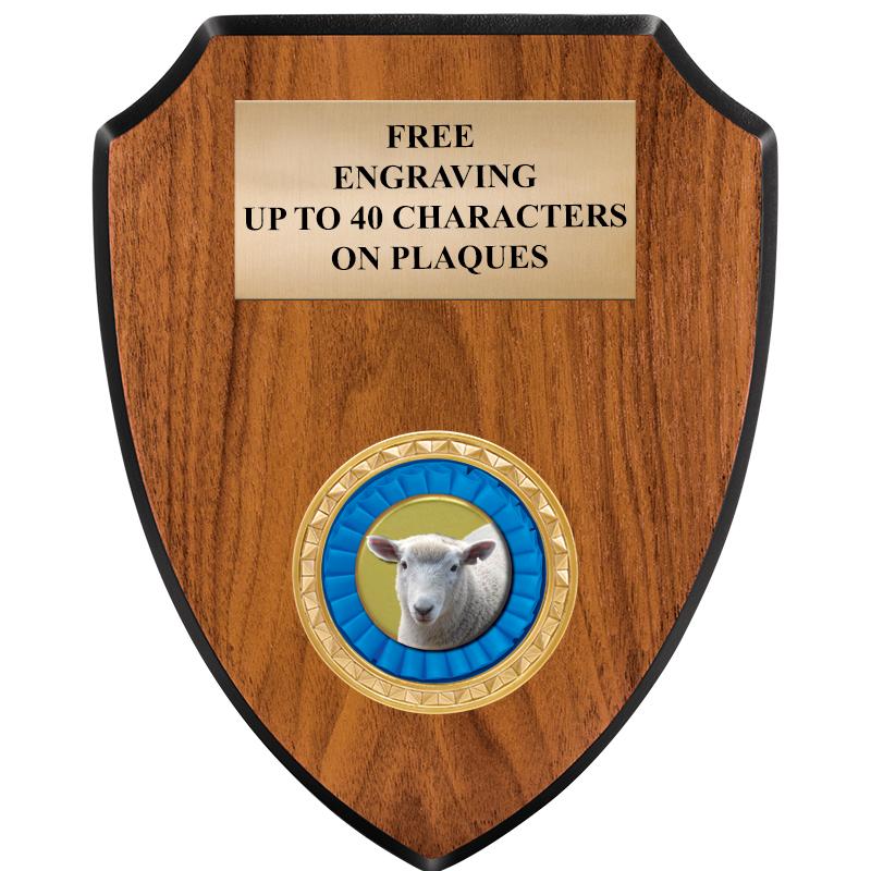 6"X7.5" WOOD SHIELD INSERT PLQ