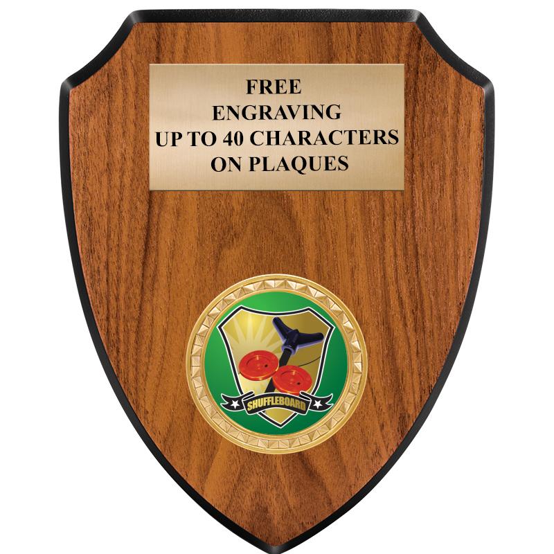 6"X7.5" WOOD SHIELD INSERT PLQ