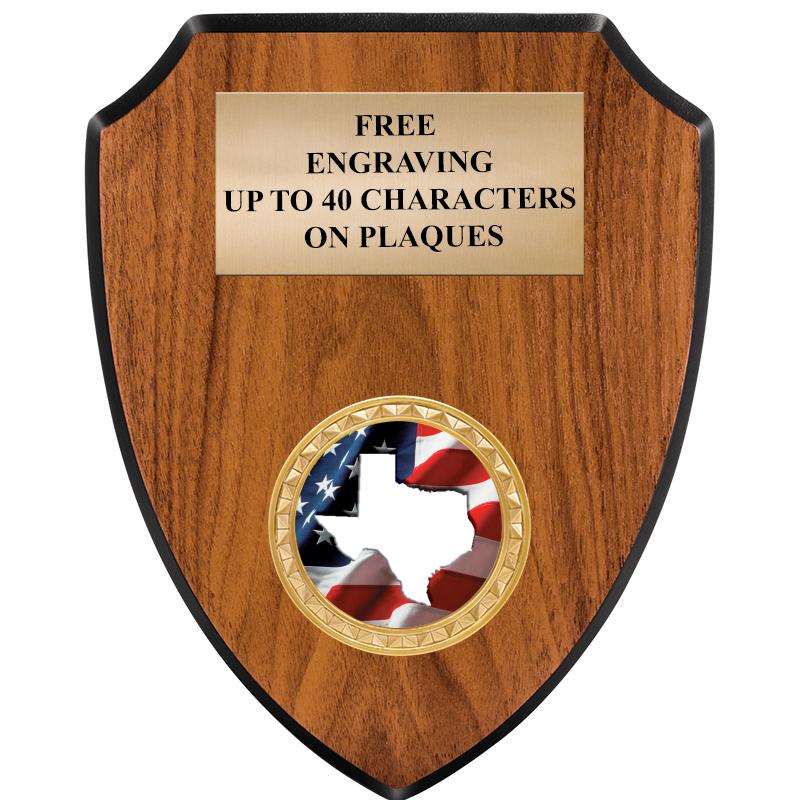 6"X7.5" WOOD SHIELD INSERT PLQ